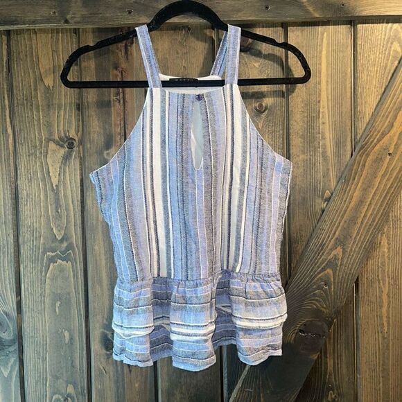 Maven West Linen Ruffled Top - Picture 1 of 4